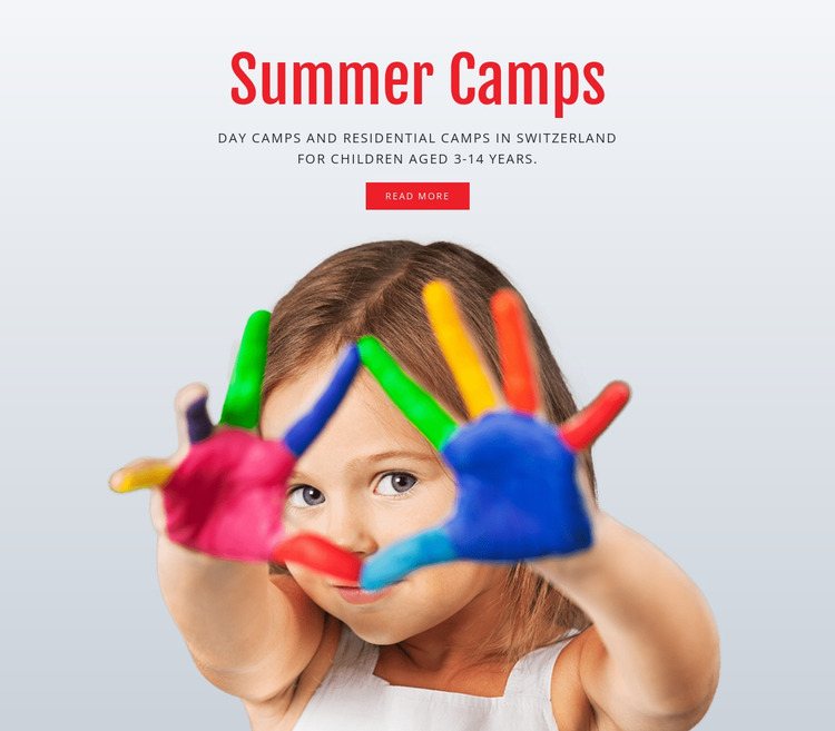 Education summer camps Website Mockup