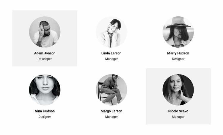 Six people from the team Website Mockup