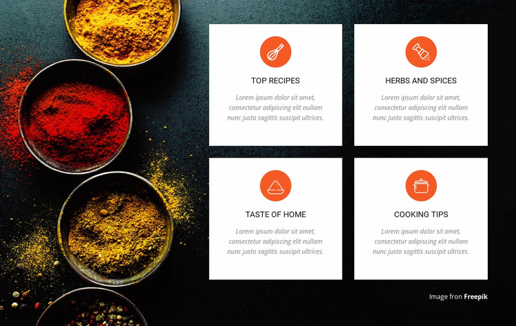 Herbs And Spices Website Mockup