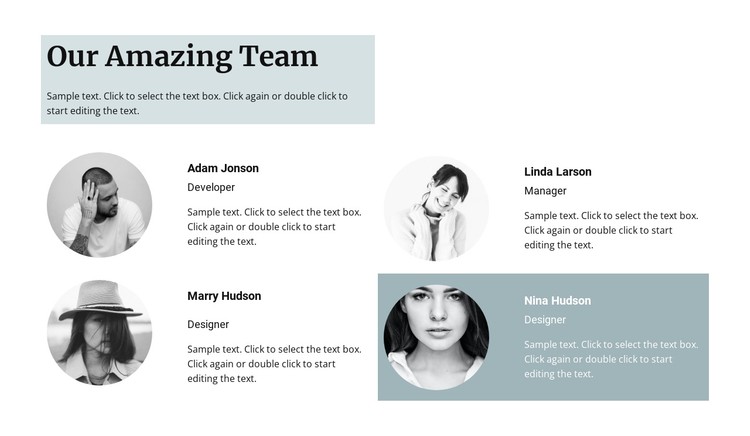 Four team members CSS Template