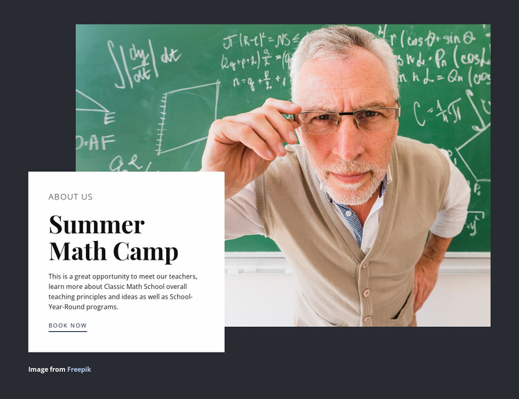 Summer math camp WordPress Website Builder