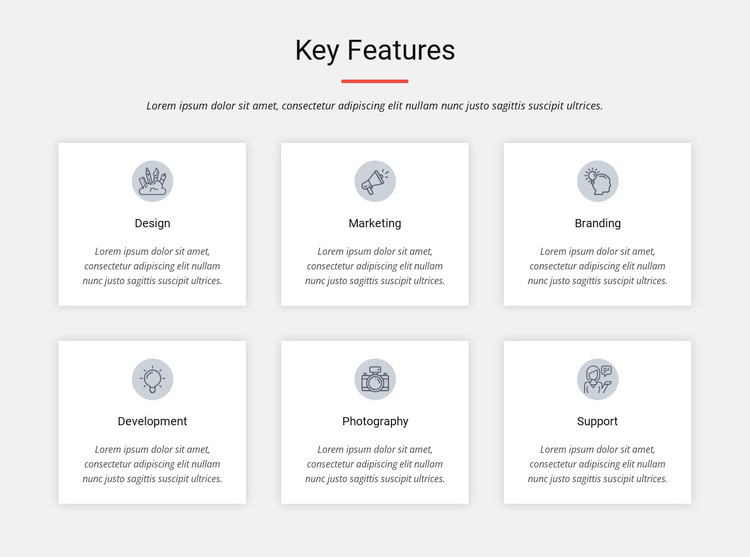 Key features Template