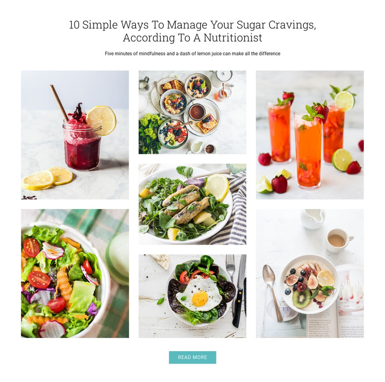Tips to stop sugar cravings HTML5 Template