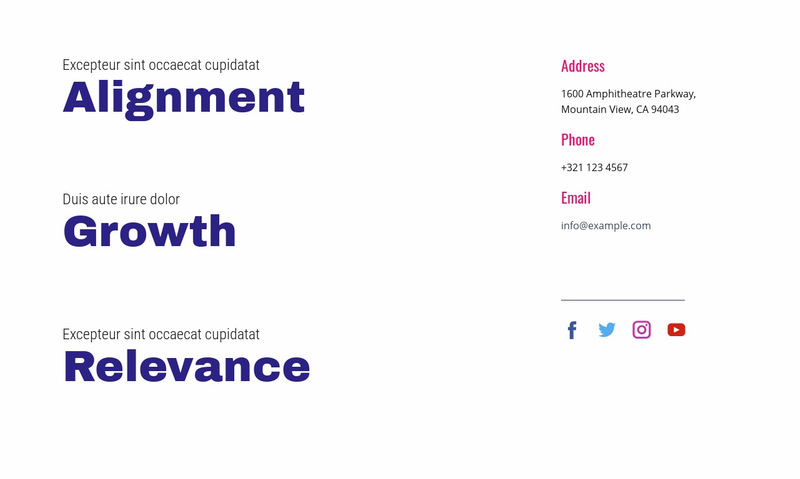 Alignment, growth, relevance Web Page Designer