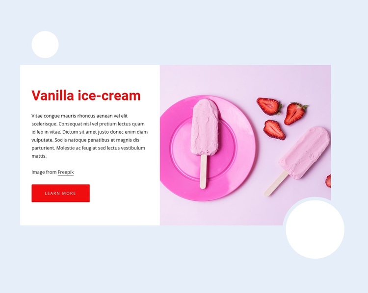 Vanilla ice-cream Website Builder Software