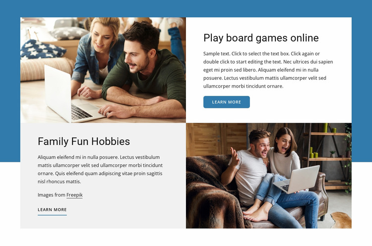 Board games online Website Mockup