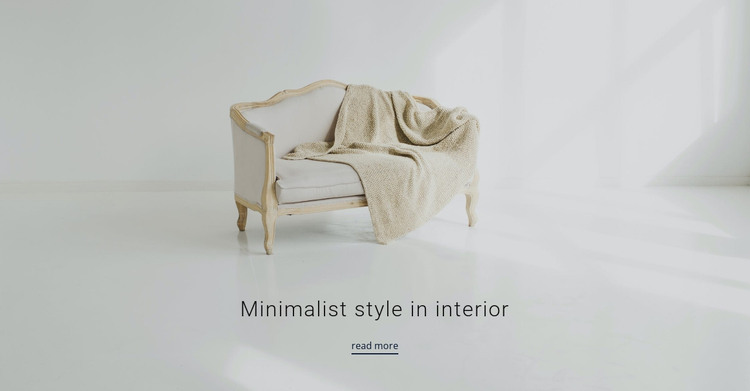 Minimalist style in interior WordPress Theme
