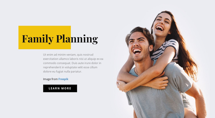 Family Planning Website Mockup