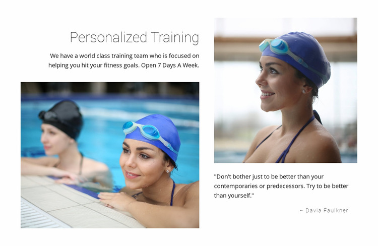 Download Personal Swimming Training Website Mockup