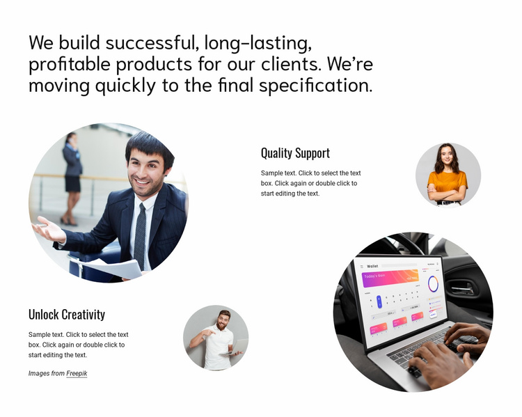 We build successful products Landing Page