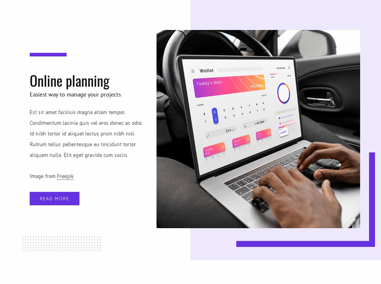 Online planning application Website Design
