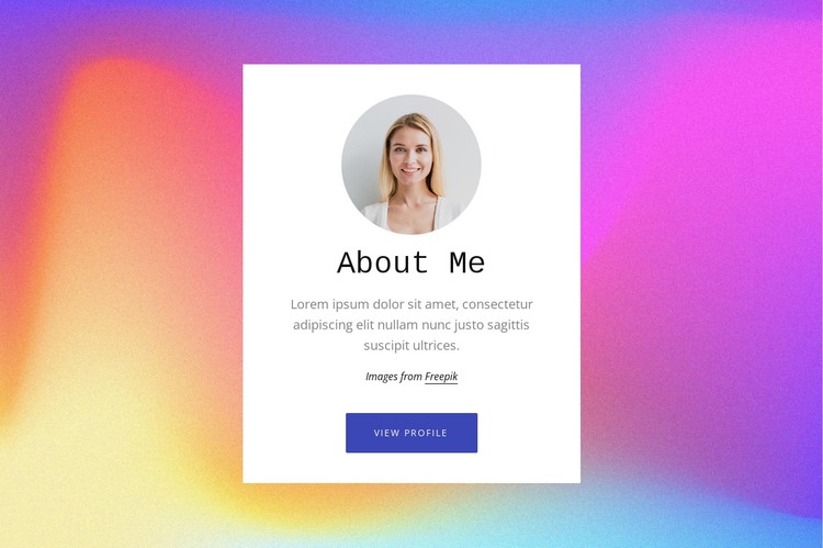 About me text on gradient CSS Template