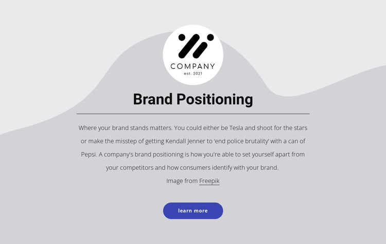 Brand positioning One Page Template