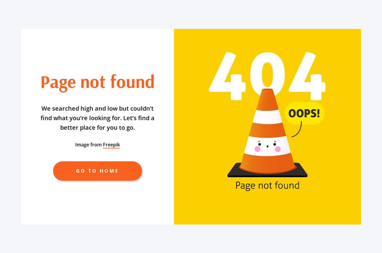 Oops, 404 page not found HTML Template