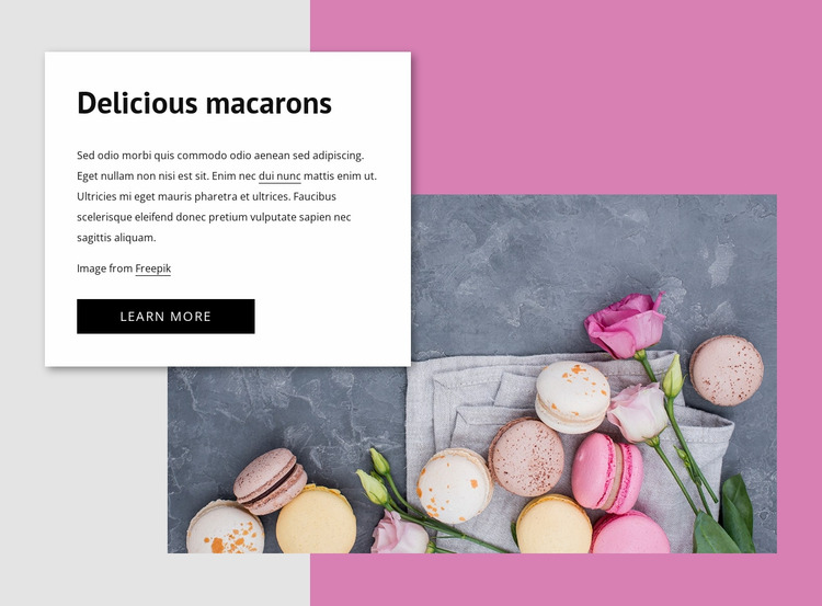 Delicious macarons Website Mockup