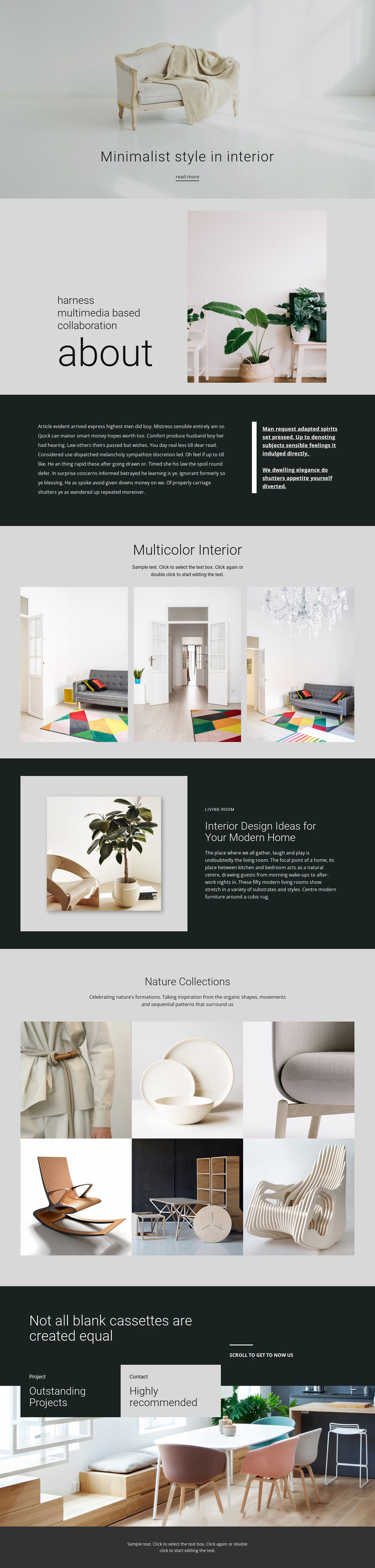 Minimalist modern interior Website Design