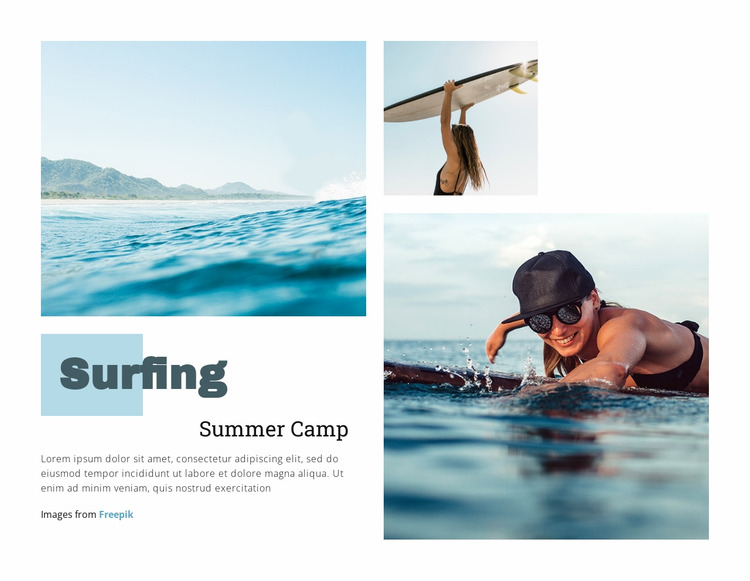 Surfing Summer Camp Html Website Builder