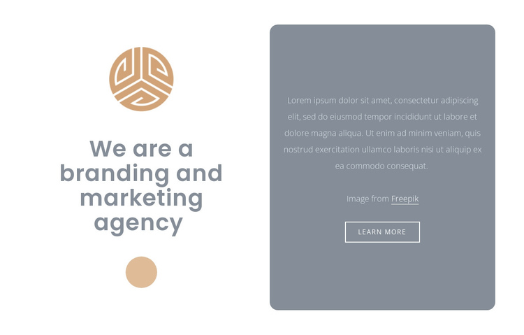 Branding and marketing agency One Page Template