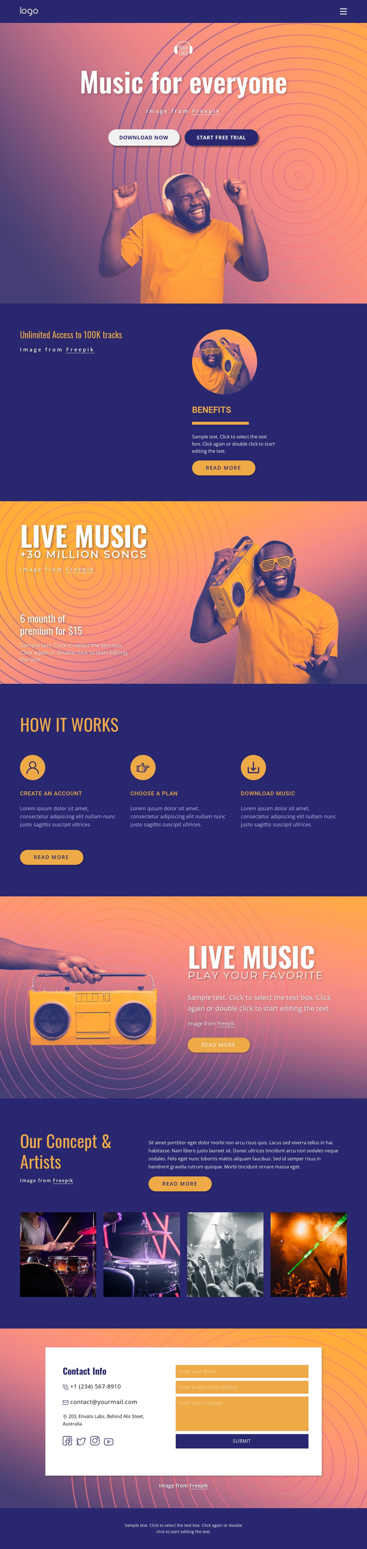 Music for everyone HTML5 Template