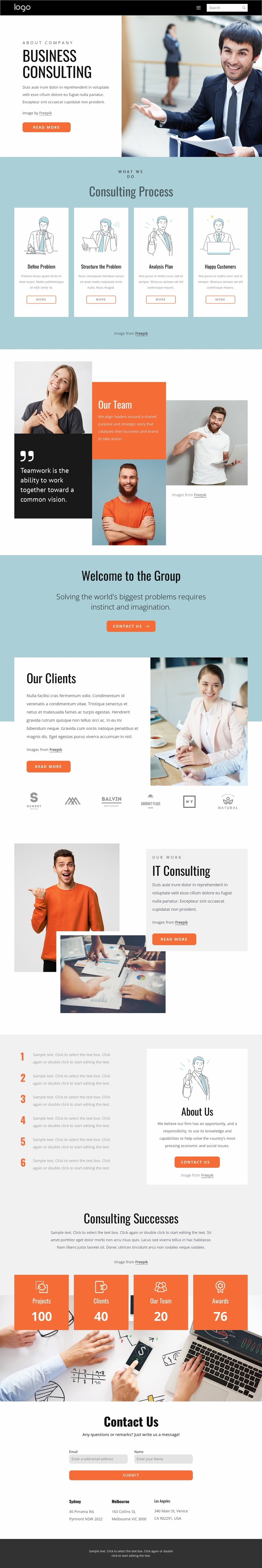 Consulting group Website Design