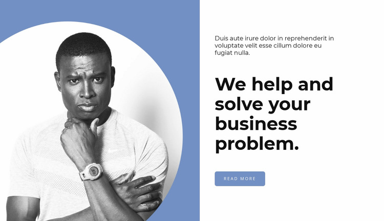 Helps solve problems Website Mockup