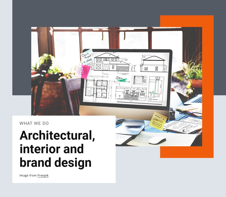 Architectual and brand design One Page Template