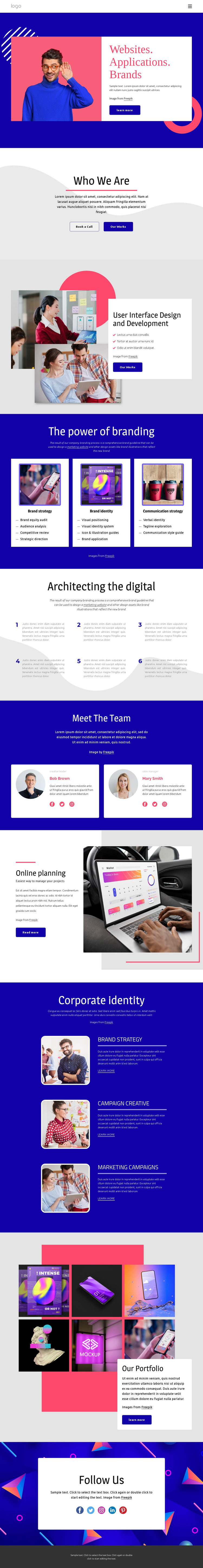 Websites and applications One Page Template