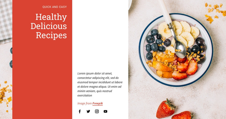 Healthy Delicious Recipe‎ Joomla Template