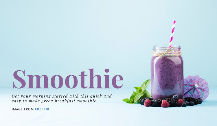 Breakfast Smoothie Website Mockup