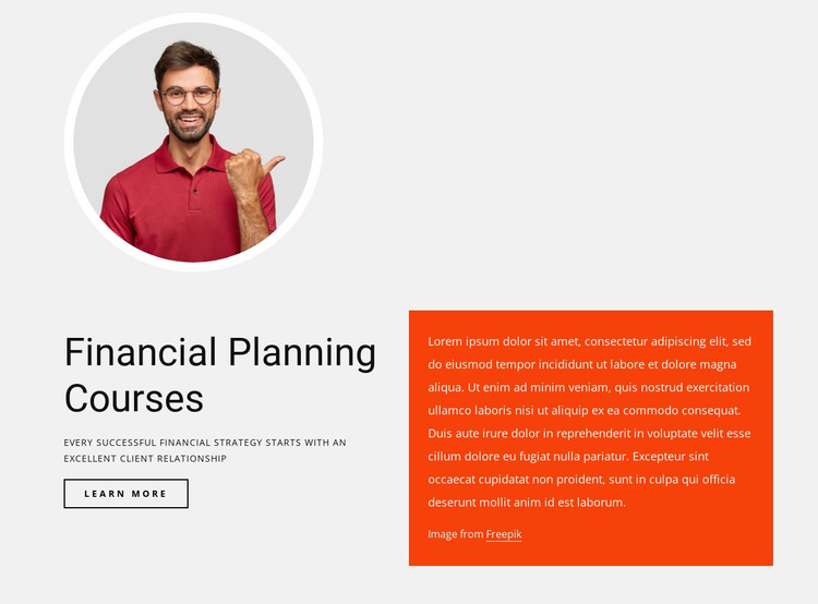 Financial planning courses Joomla Page Builder