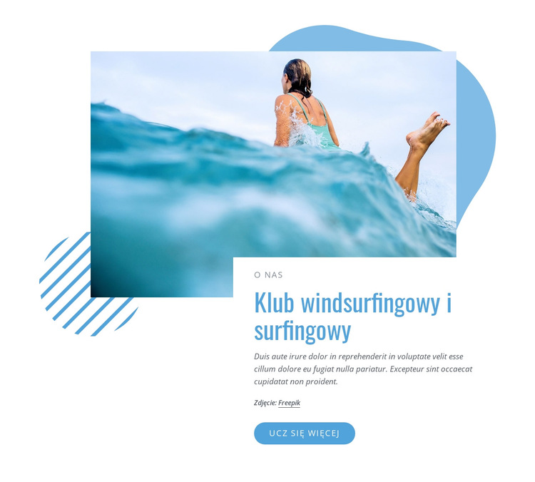Klub windsurfingowy i surfingowy Szablon witryny sieci Web