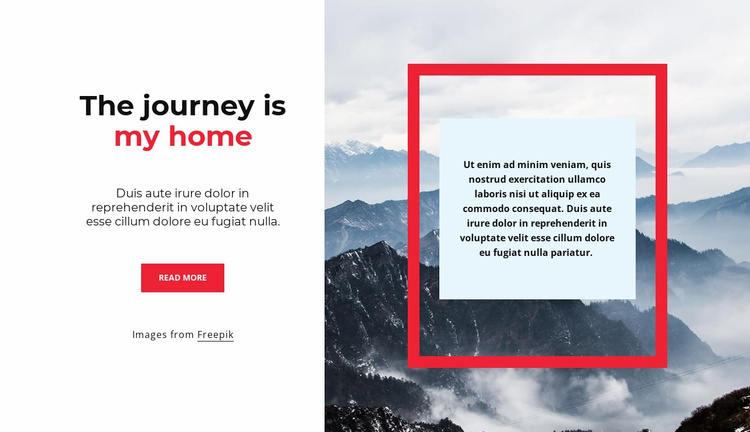 The journey is never ending Landing Page