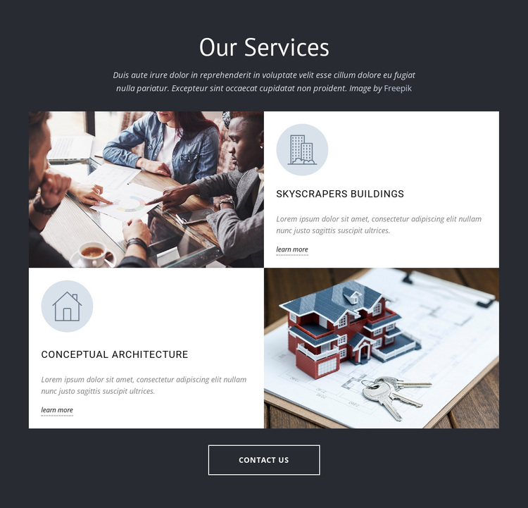 Architects design group services Joomla Page Builder