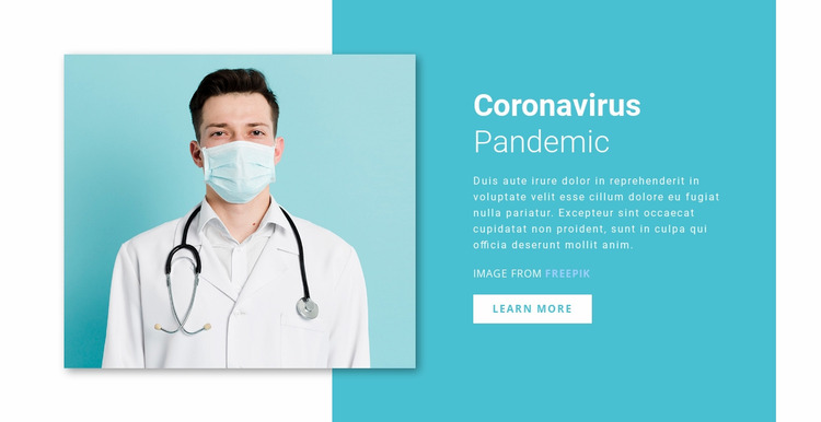 Coronavirus update Website Mockup