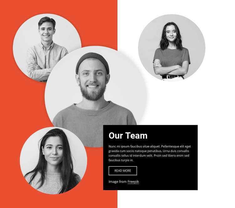 Team block with layered images Joomla Template