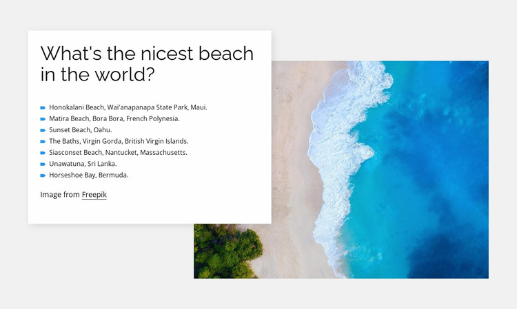 The nicest beaches Website Mockup