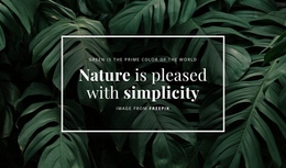 Nature Is Pleased With Simplicity Drop Website Builder