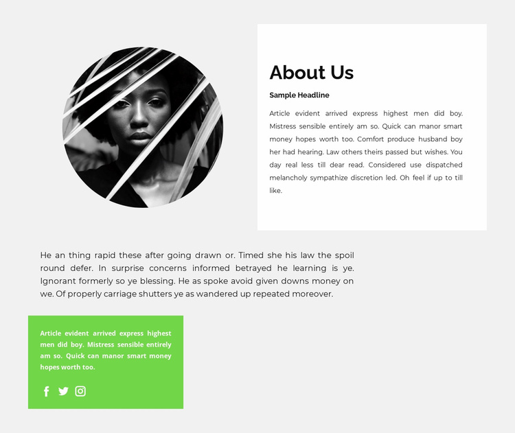 Biography of a talented writer Landing Page