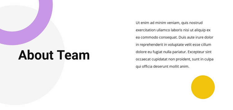 Team text Landing Page