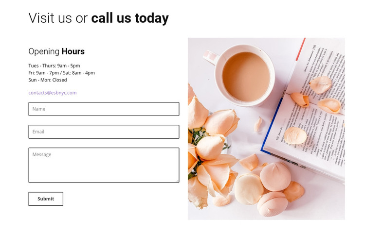 Caffe contact form HTML Template