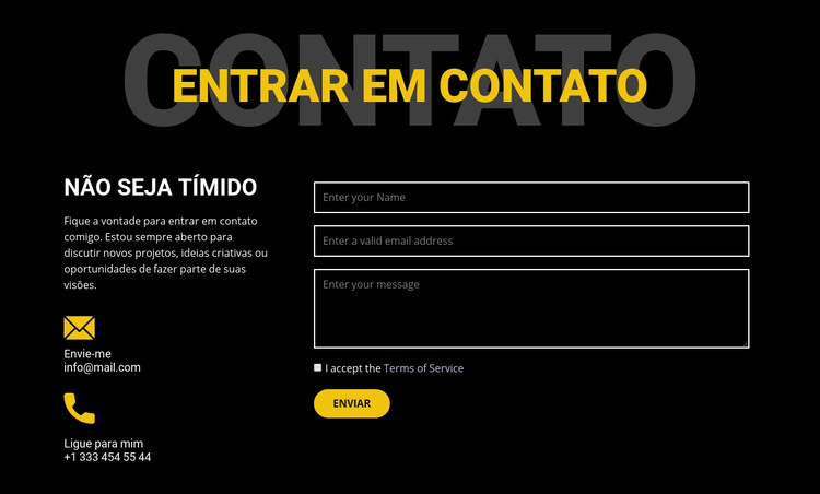 Contatos e entre em contato Modelo HTML