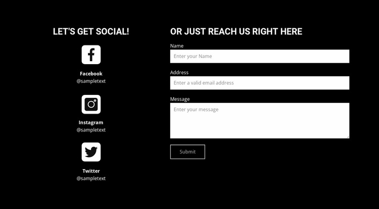 Let's get social Website Design