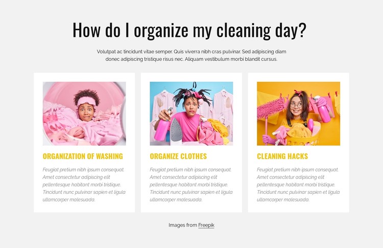 My cleaning day CSS Template