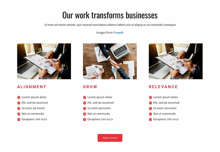 Our Work Transforms Business Website Design