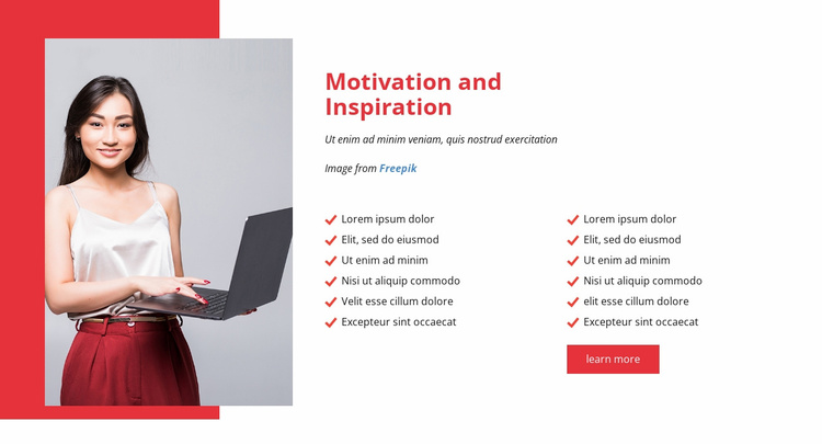 Motivate and inspire your team Website Template