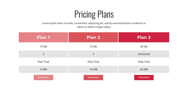 Pricing Plan Template