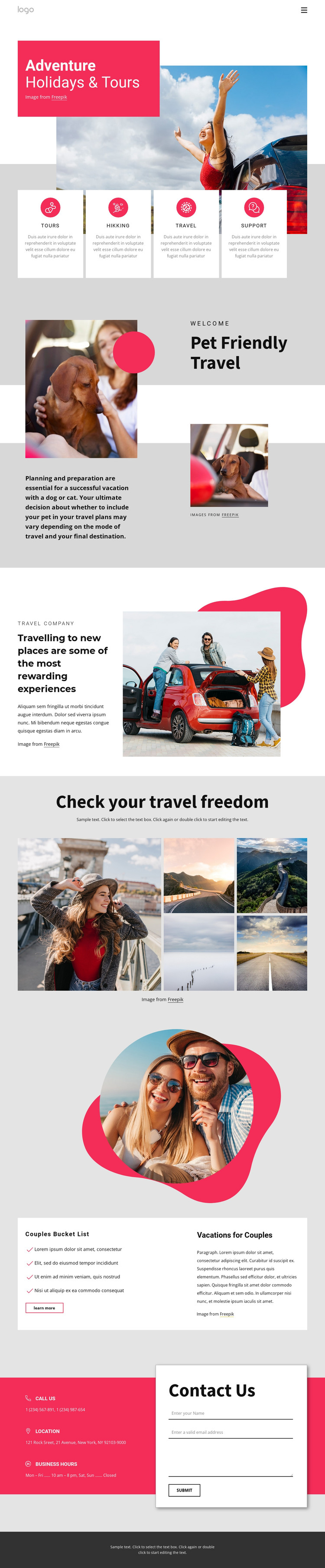 Adventure holidays and tours HTML Template