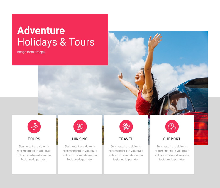 Travel agency grid repeater HTML5 Template