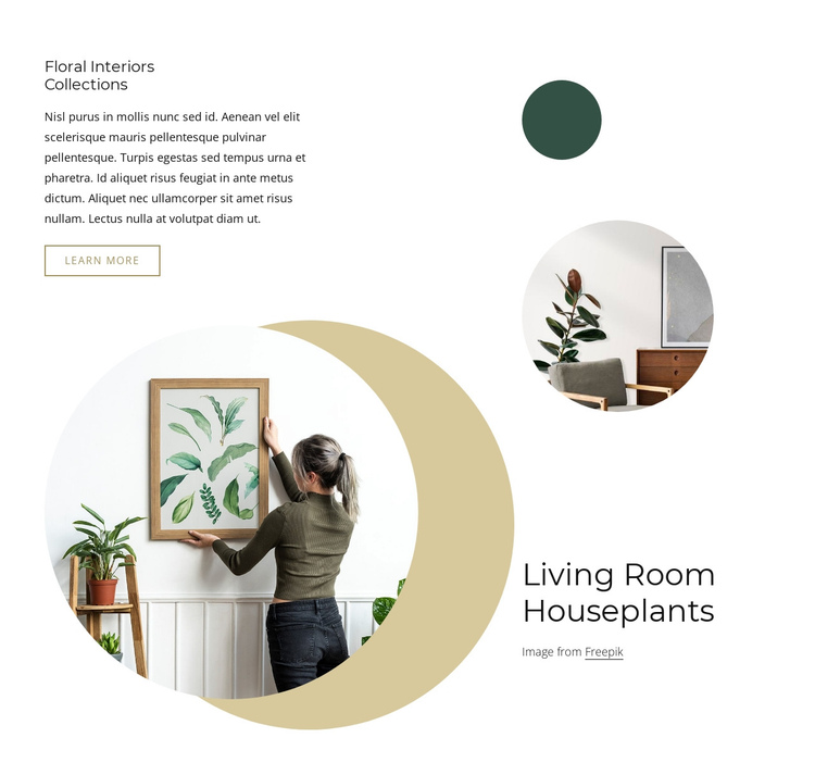 Living room houseplants One Page Template