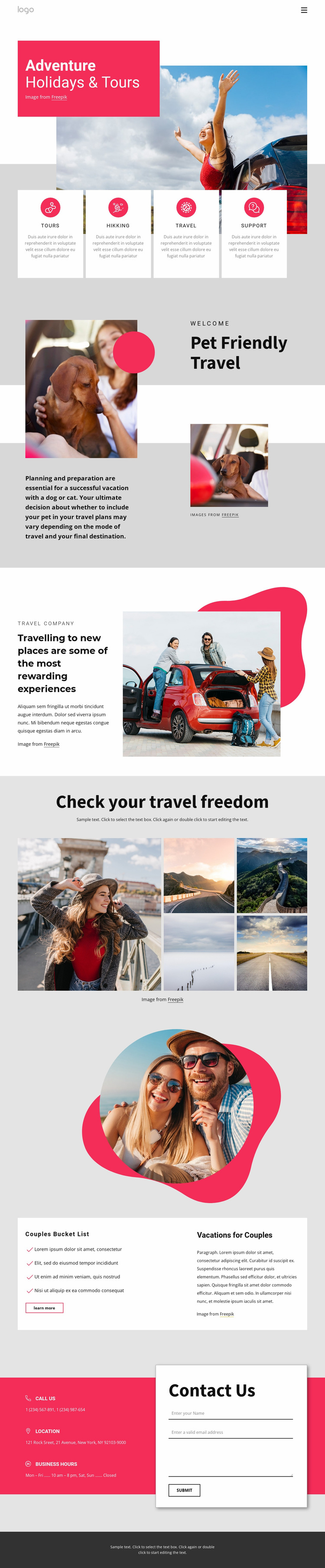 Adventure holidays and tours Website Builder Templates